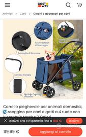 Carrozzina per cani di media taglia