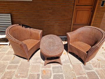 Salottino da Giardino in Rattan / Midollino