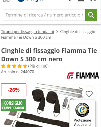 Kit Cinghie di fissaggio tendalino Fiamma