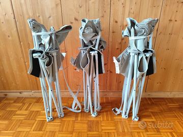 Tre sedie da campeggio pieghevoli