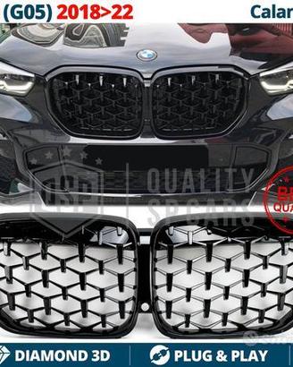 GRIGLIA per BMW X5 G05 18-22 Nera Lucida Diamond