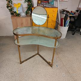 Toeletta in ottone e vetro acetato,design luigi br