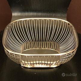 cestino, frutta, pane, Design, Alessi, acciaio