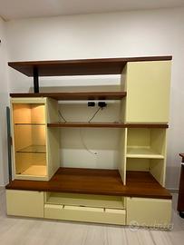 Mobile da salone in legno massello con vetrina