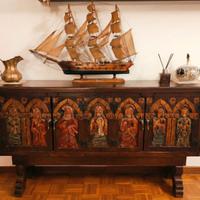 CREDENZA/MADIA IN LEGNO MASSELLO INTAGLIATA