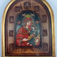 icona sacra bizantina Madonna dipinta a mano