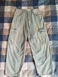 Bershka-Jeans cargo blu stile skater