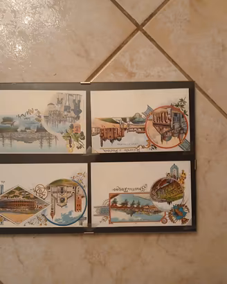 Quadro Cartoline d'Epoca Italiane "Saluti da..."
