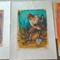 disegni P.Toppi pastello e tecnica mista primi 900