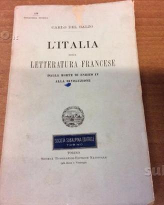 L'italia nella letteratura francese dalla morte di