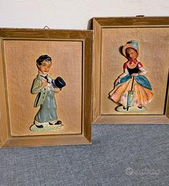 quadretti anni 40 bambole