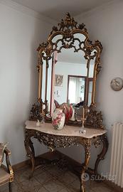 specchiera anni 50 foglia oro 