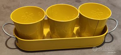 set porta fiori in ferro