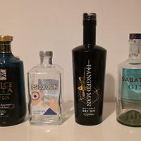 4 Bottiglie Gin da collezione o uso creativo