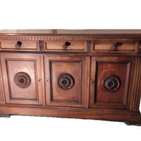 Credenza buffet in Noce Nazionale massello