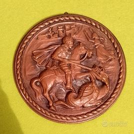 Stemma In Bronzo Altorilievo San Giorgio 