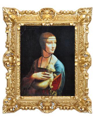 STAMPA DAMA CON ERMELLINO LEONARDO DA VINCI 45X37