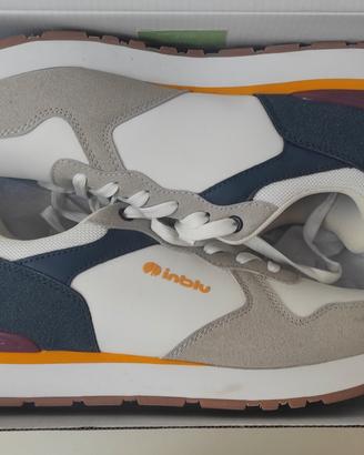 Scarpe sneakers inblu, colore bianco, blu, giallo 