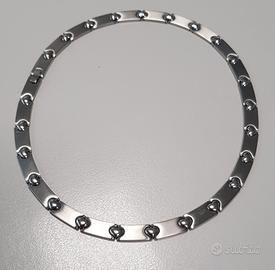 collana girocollo acciaio cuori
