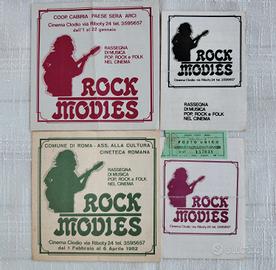 Programmi + Biglietto Cinema Clodio Roma 1982 Rock