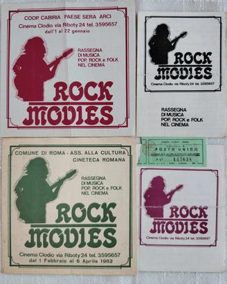Programmi + Biglietto Cinema Clodio Roma 1982 Rock