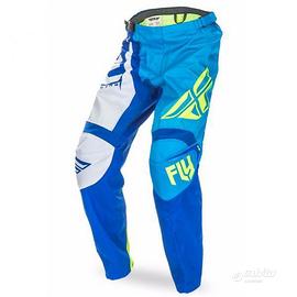 PANTALONE CROSS F-16 BLU/GIALLO FLUO TAGLIA