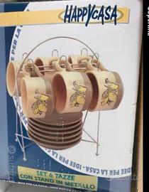 Set tazzine con stand in metallo