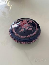 Scatola in ceramica di Limoges blu