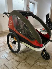 Rimorchio hamax bici due bambini