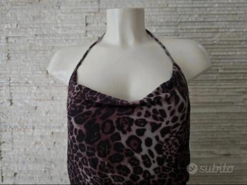 Set vestito lungo leopardato più cardigan. TG.L