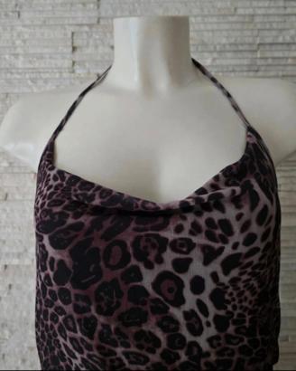 Set vestito lungo leopardato più cardigan. TG.L