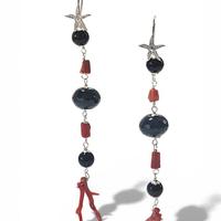 Orecchini in Argento 925 Onice e Corallo