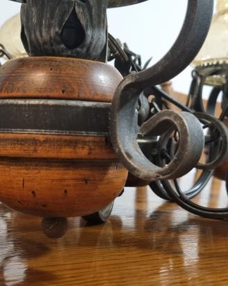 Lampadario ferro battuto