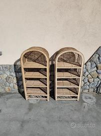 Librerie scaffali  in vimini vintage 