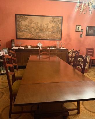 Tavolo da Pranzo Allungabile in Legno Massiccio