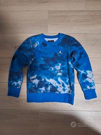 Felpa Jordan tie-dye blu e bianca 8-10 anni