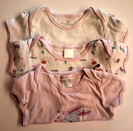 Set di 3 body bambina manica corta