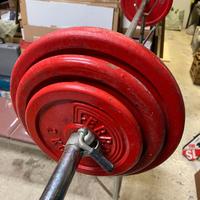 Panca piana bilanciere e pesi