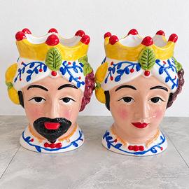 COPPIA TESTE DI MORO IN CERAMICA