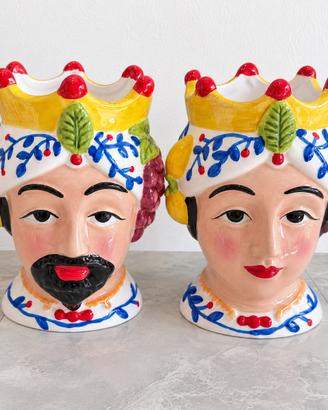 COPPIA TESTE DI MORO IN CERAMICA