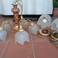 Lampadario e due abat-jours