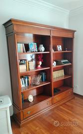 libreria in arte povera in legno di noce