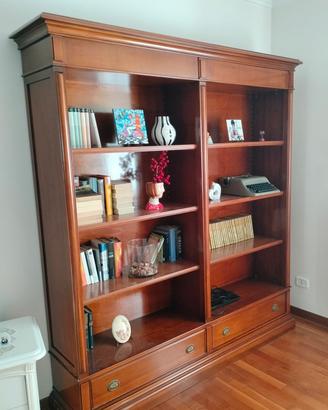 libreria in arte povera in legno di noce