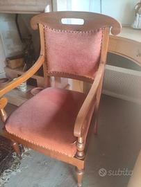 poltrona padronale legno pregiato 