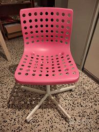 Sedia girevole regolabile rosa