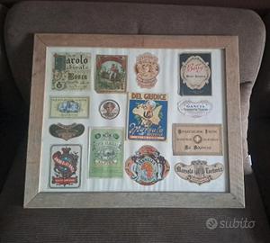 Quadro con etichette antiche 