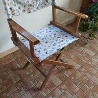 SEDIA VINTAGE TIPO REGISTA IN LEGNO CHIUDIBILE