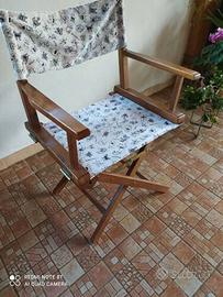 SEDIA VINTAGE TIPO REGISTA IN LEGNO CHIUDIBILE