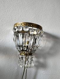 Abat jour vintage a gocce di cristallo