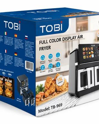 Friggitrice ad Aria Doppio Cestello 15L TOBI 2400W